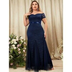 Miusol Lace Dress Mermaid Maxi Formal Off Shoulder Size 5X Fits like a 22